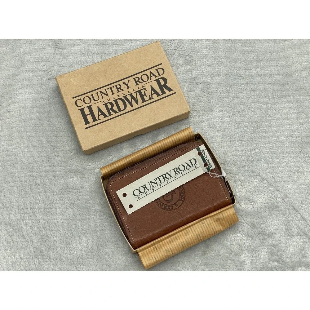 Country Road Key Case Wallet One Size Brown Leather Zip Australia